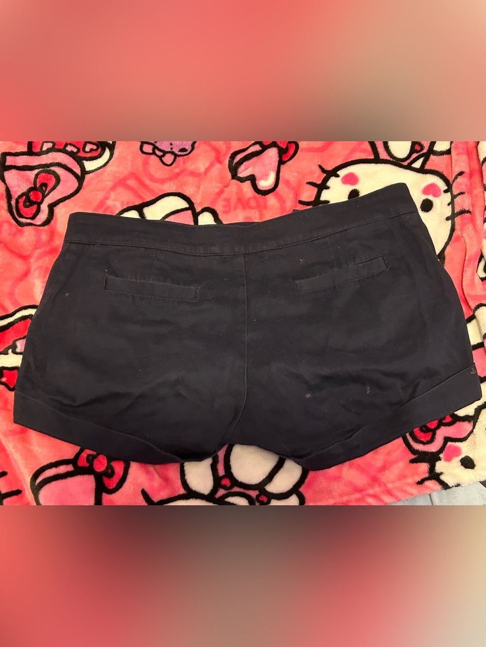 Navy Button Shorts - Picture 3 of 3